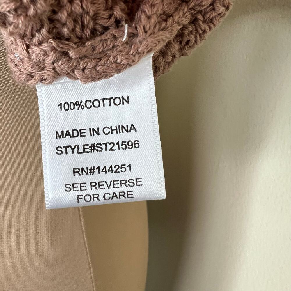 Sincerely Jules Crochet Halter Top Womens Size Medium Brown Knit Coastal Shells - Picture 5 of 8